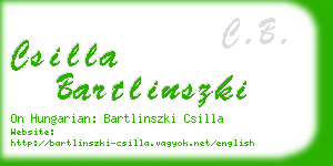 csilla bartlinszki business card